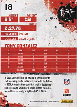 2010 Score - Glossy #18 Tony Gonzalez Back