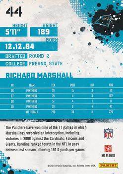 2010 Score - Glossy #44 Richard Marshall Back