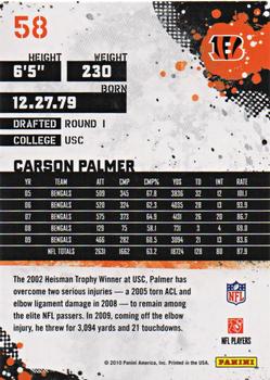 2010 Score - Glossy #58 Carson Palmer Back