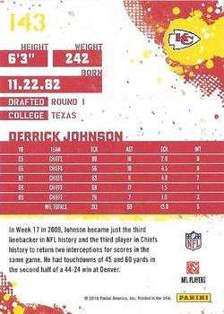 2010 Score - Glossy #143 Derrick Johnson Back