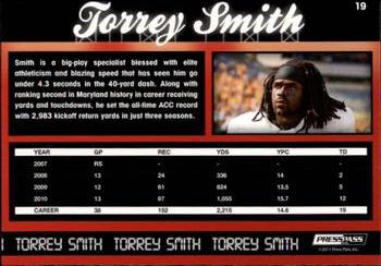 2011 Press Pass #19 Torrey Smith Back
