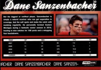 2011 Press Pass #30 Dane Sanzenbacher Back