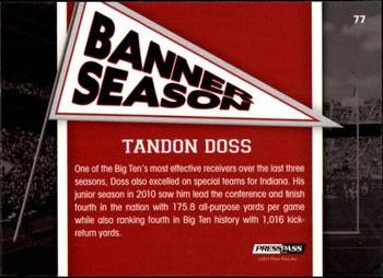 2011 Press Pass #77 Tandon Doss Back