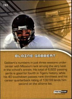 2011 Press Pass #101 Blaine Gabbert Back