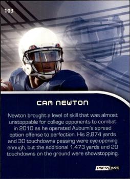 2011 Press Pass #103 Cam Newton Back