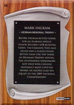 2011 Press Pass #58 Mark Ingram Back