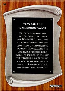 2011 Press Pass #59 Von Miller Back