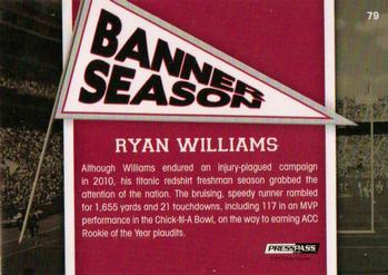 2011 Press Pass #79 Ryan Williams Back