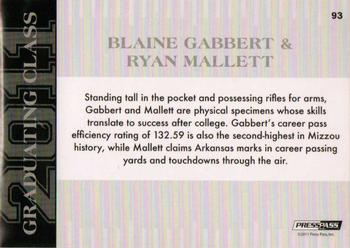 2011 Press Pass #93 Blaine Gabbert / Ryan Mallett Back