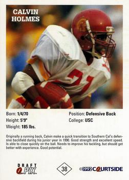 1992 Courtside Draft Pix #38 Calvin Holmes Back