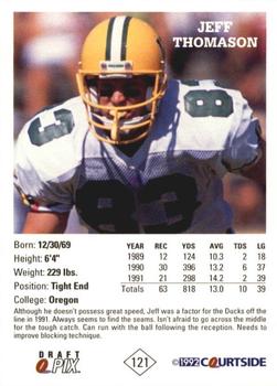 1992 Courtside Draft Pix - Bronze #121 Jeff Thomason Back
