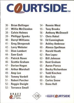 1992 Courtside Draft Pix - Bronze #139 Checklist 1 Back