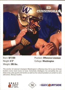 1992 Courtside Draft Pix - Gold #58 Ed Cunningham Back
