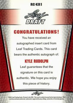 2011 Leaf Metal Draft #RC-KR1 Kyle Rudolph Back