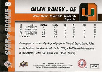 2011 Upper Deck #57 Allen Bailey Back