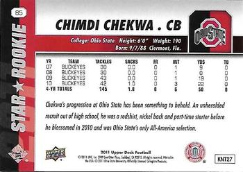 2011 Upper Deck #85 Chimdi Chekwa Back