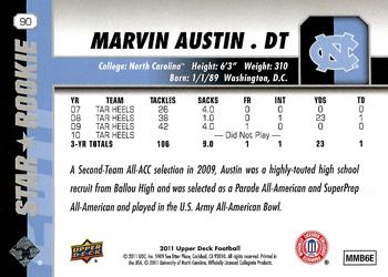 2011 Upper Deck #90 Marvin Austin Back