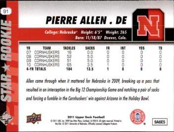 2011 Upper Deck #91 Pierre Allen Back