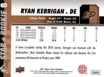 2011 Upper Deck #103 Ryan Kerrigan Back