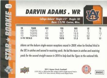 2011 Upper Deck #135 Darvin Adams Back