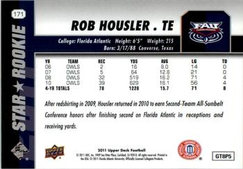 2011 Upper Deck #171 Rob Housler Back