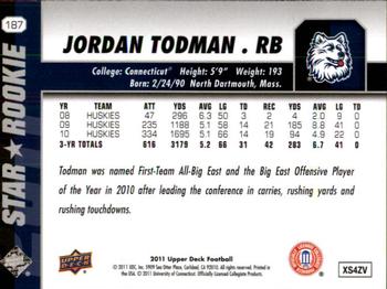 2011 Upper Deck #187 Jordan Todman Back