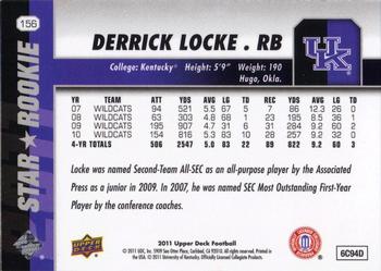 2011 Upper Deck #156 Derrick Locke Back