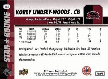 2011 Upper Deck #166 Korey Lindsey-Woods Back