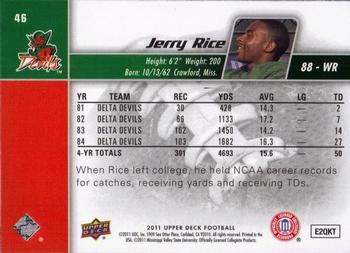 2011 Upper Deck #46 Jerry Rice Back