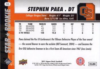 2011 Upper Deck #55 Stephen Paea Back