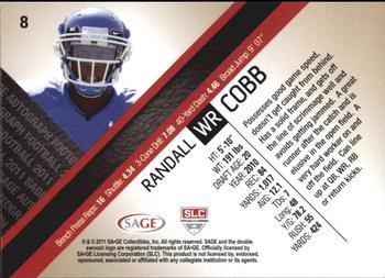 2011 SAGE #8 Randall Cobb Back