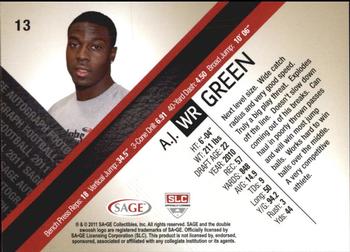 2011 SAGE #13 A.J. Green Back