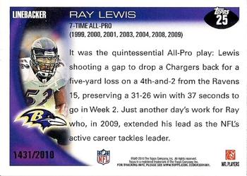 2010 Topps - Gold #25 Ray Lewis Back