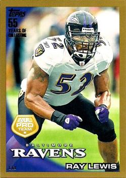 2010 Topps - Gold #25 Ray Lewis Front
