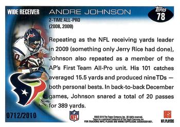 2010 Topps - Gold #78 Andre Johnson Back