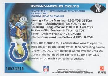2010 Topps - Gold #79 Indianapolis Colts Back