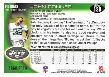 2010 Topps - Gold #139 John Conner Back