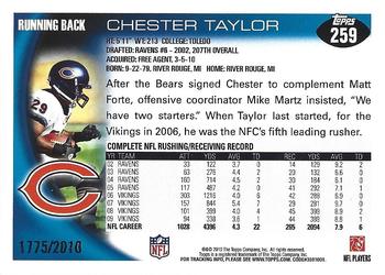 2010 Topps - Gold #259 Chester Taylor Back