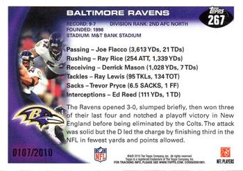 2010 Topps - Gold #267 Baltimore Ravens Back