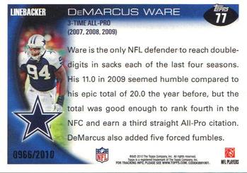 2010 Topps - Gold #77 DeMarcus Ware Back