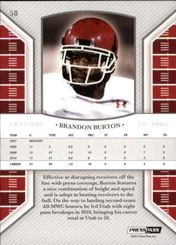 2011 Press Pass Legends #58 Brandon Burton Back
