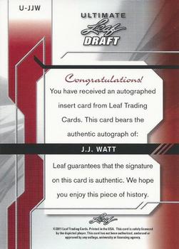 2011 Leaf Ultimate Draft #U-JJW J.J. Watt Back