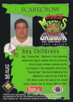 1994 Coca-Cola Monsters of the Gridiron #12 Ray Childress Back