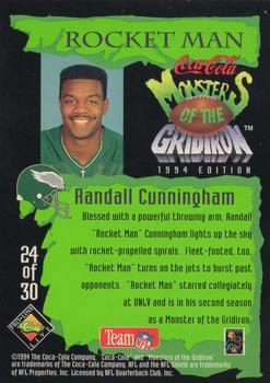 1994 Coca-Cola Monsters of the Gridiron #24 Randall Cunningham Back