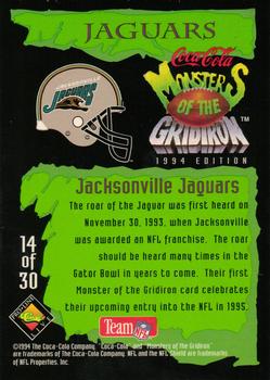 1994 Coca-Cola Monsters of the Gridiron #14 Jacksonville Jaguars Back