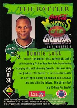 1994 Coca-Cola Monsters of the Gridiron #23 Ronnie Lott Back