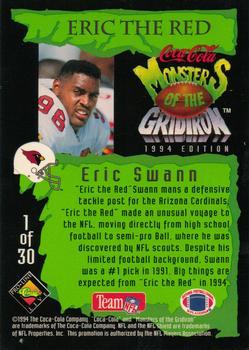 1994 Coca-Cola Monsters of the Gridiron - Gold #1 Eric Swann Back