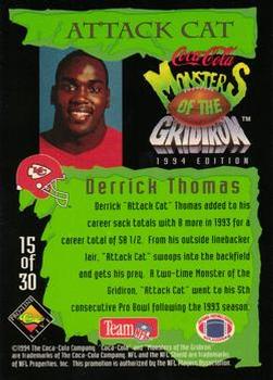 1994 Coca-Cola Monsters of the Gridiron - Gold #15 Derrick Thomas Back