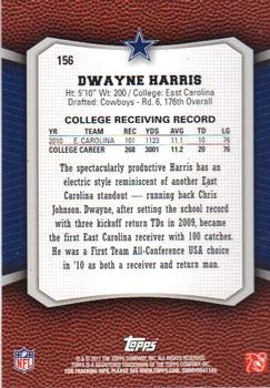 2011 Topps Rising Rookies #156 Dwayne Harris Back