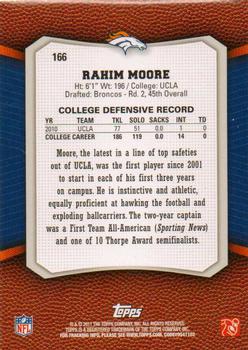 2011 Topps Rising Rookies #166 Rahim Moore Back